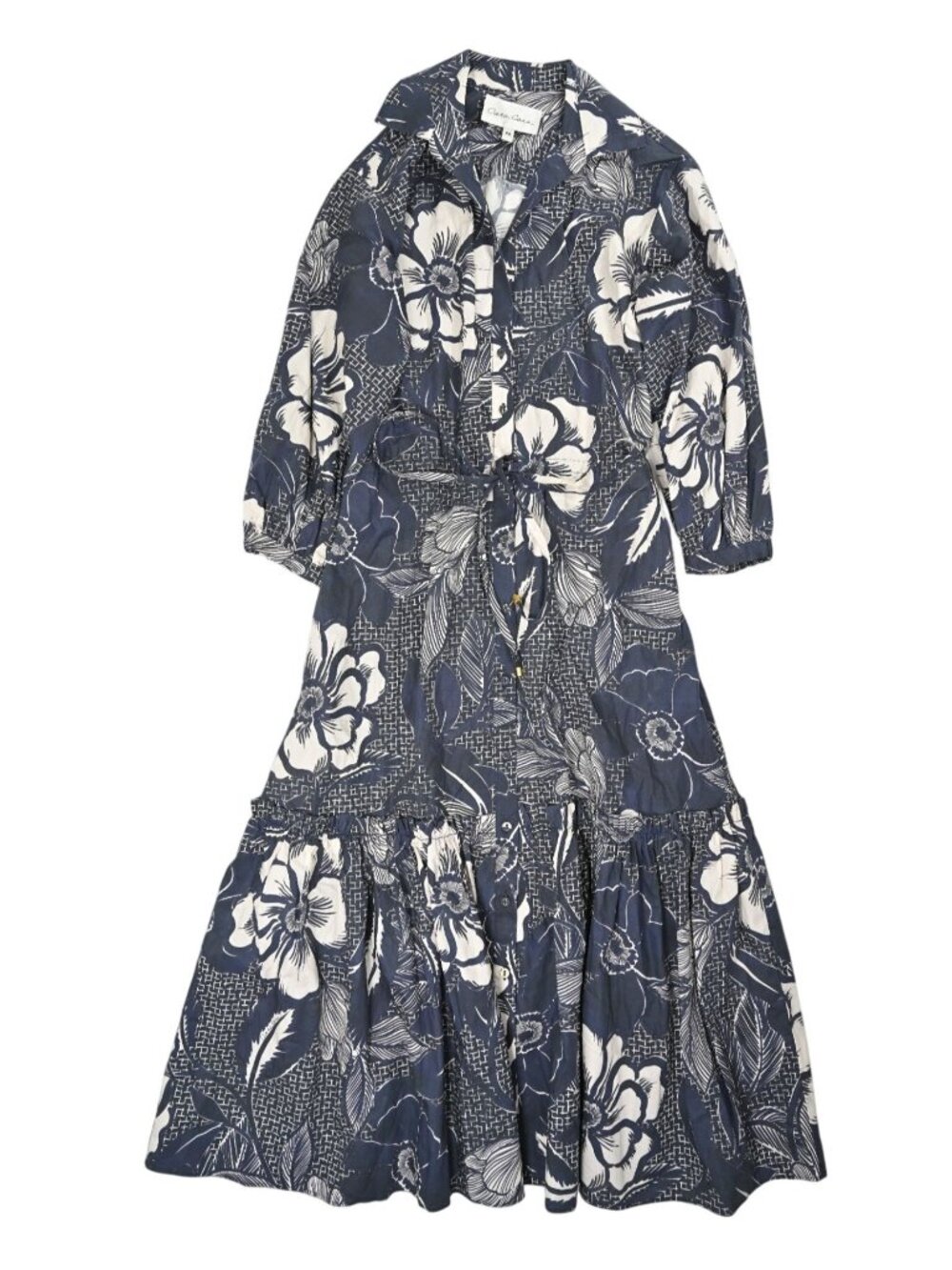 Cara Cara Hutton Dress in Blue Geo Garden